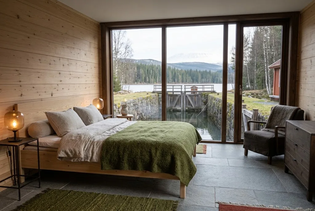 Artist's impression of the planned Canal Room, with a window looking straight onto the locks